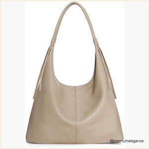 Large Genuine Leather Hobo Tote with Magnetic Closure, Slouchy Shoulder Bag